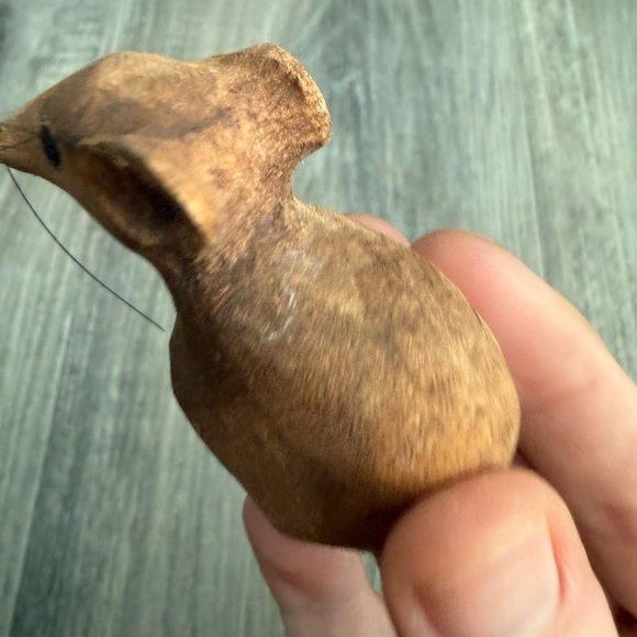 Vintage Brown Wooden Mouse Sculpture - Picture 8 of 16
